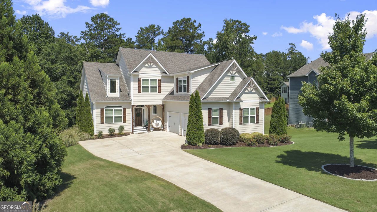 Modern home photographed at golden hour